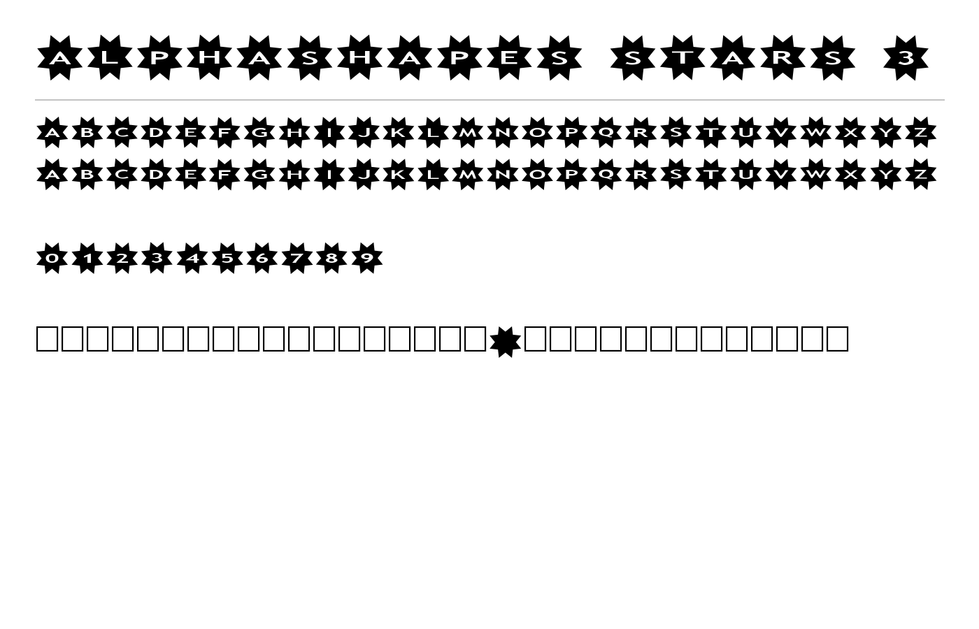 AlphaShapes stars 3 Font preview