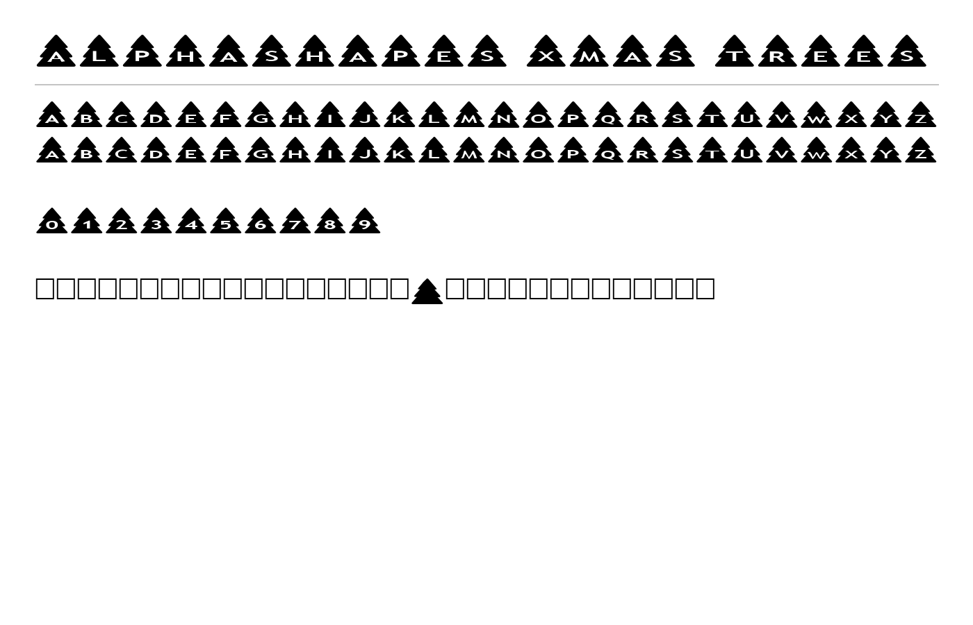 AlphaShapes xmas trees Font preview