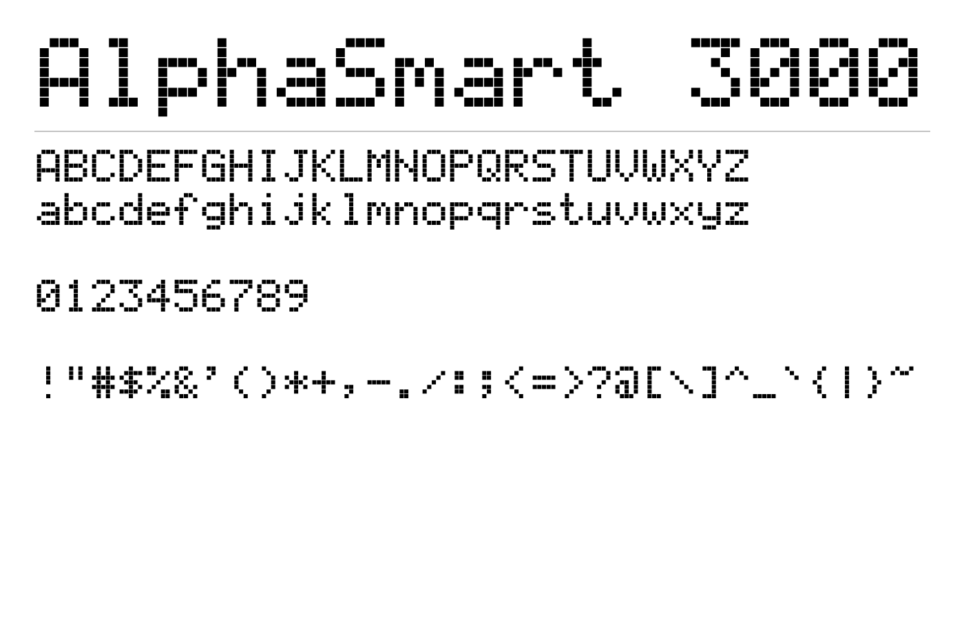AlphaSmart 3000 Font preview