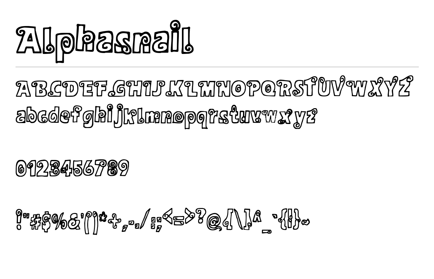 Alphasnail Font preview
