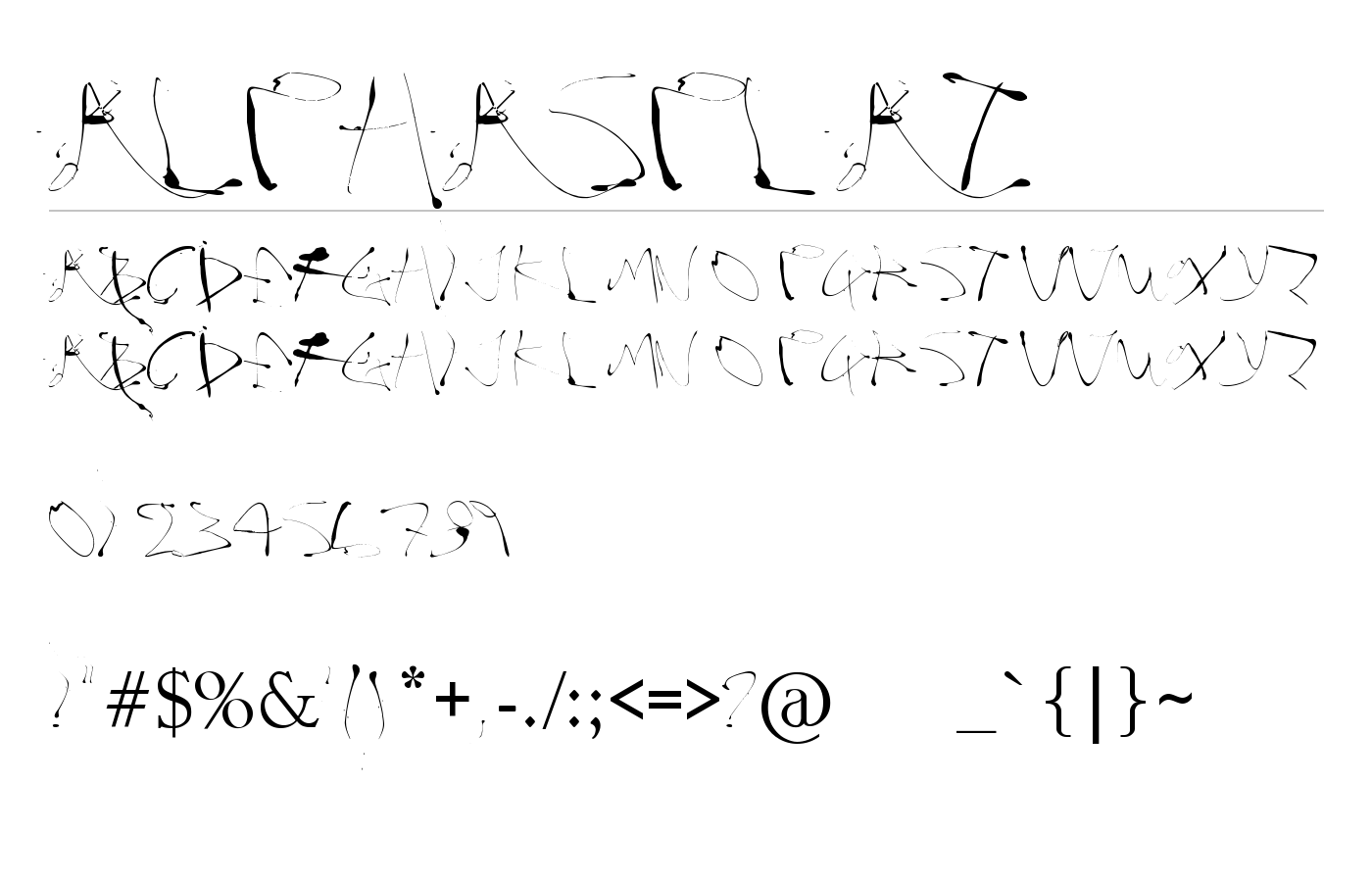 Alphasplat Font preview