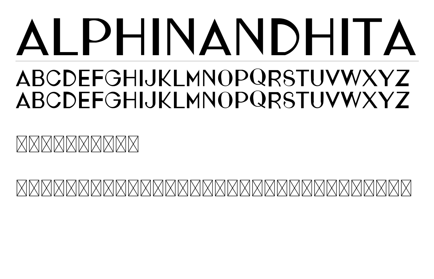 ALPHINANDHITA Font preview