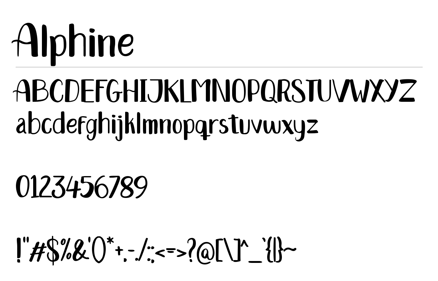 Alphine Font preview