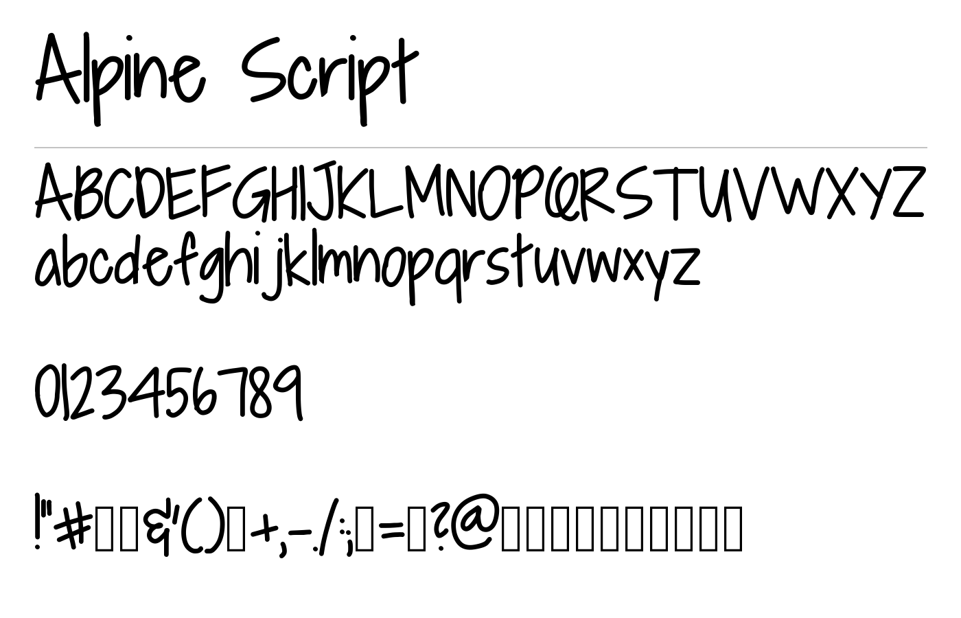 Alpine Script Font preview