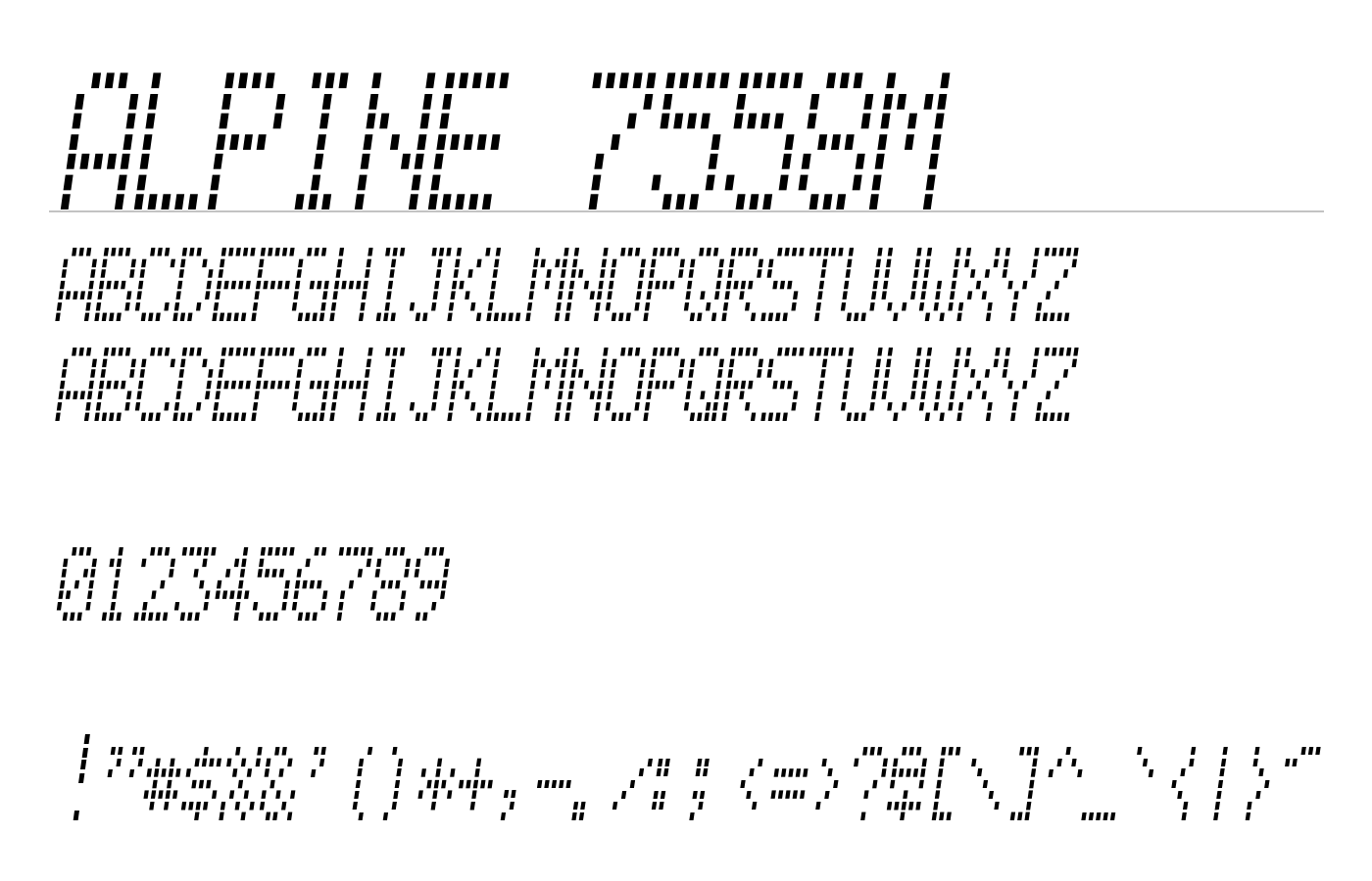 Alpine 7558M Font preview