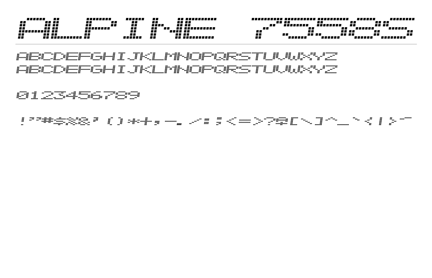 Alpine 7558S Font preview