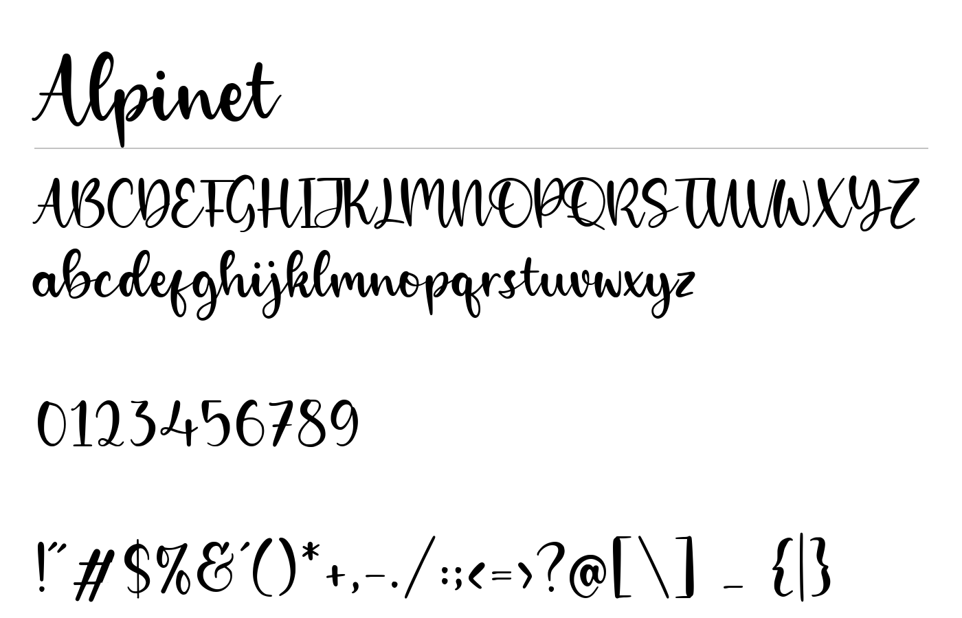 Alpinet Font preview