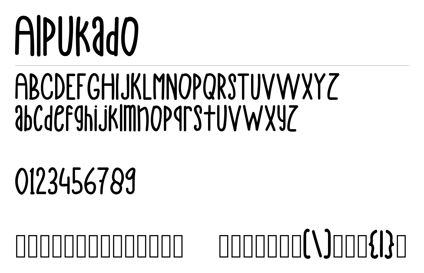 Alpukado Font preview