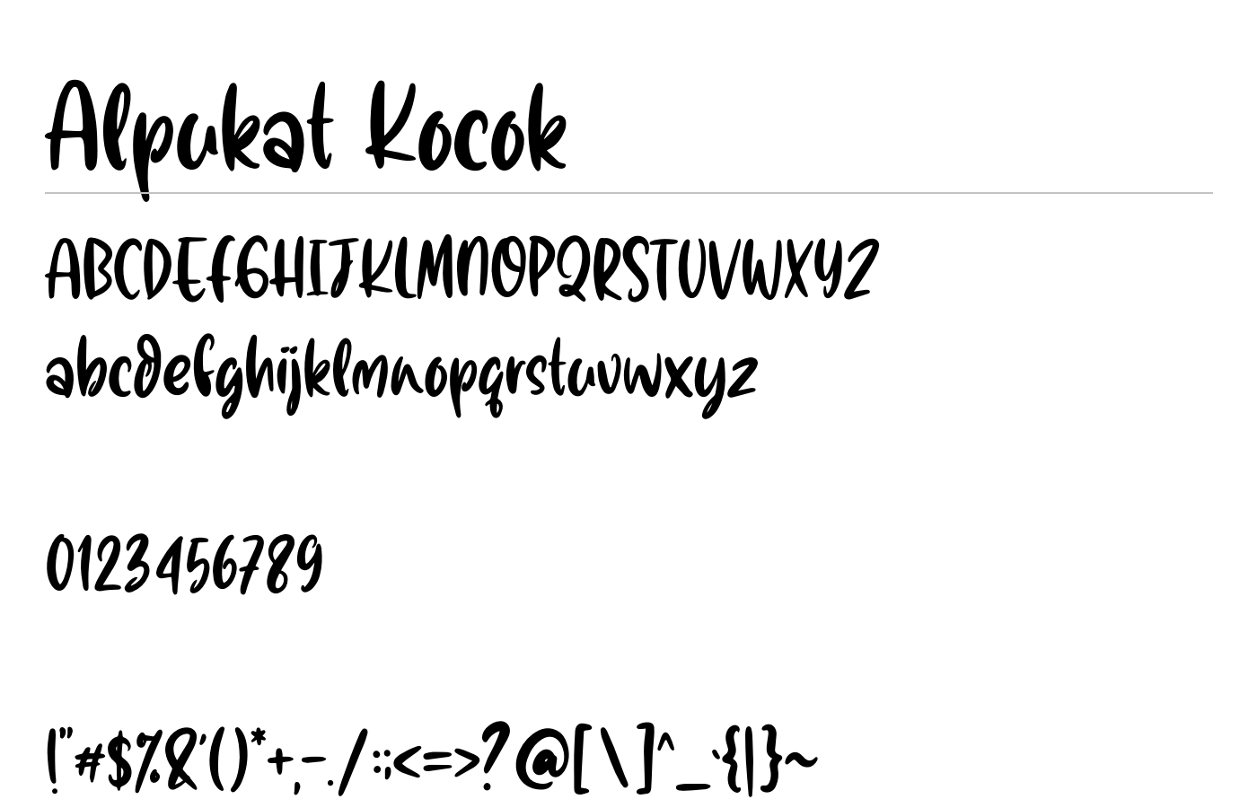 Alpukat Kocok Font preview