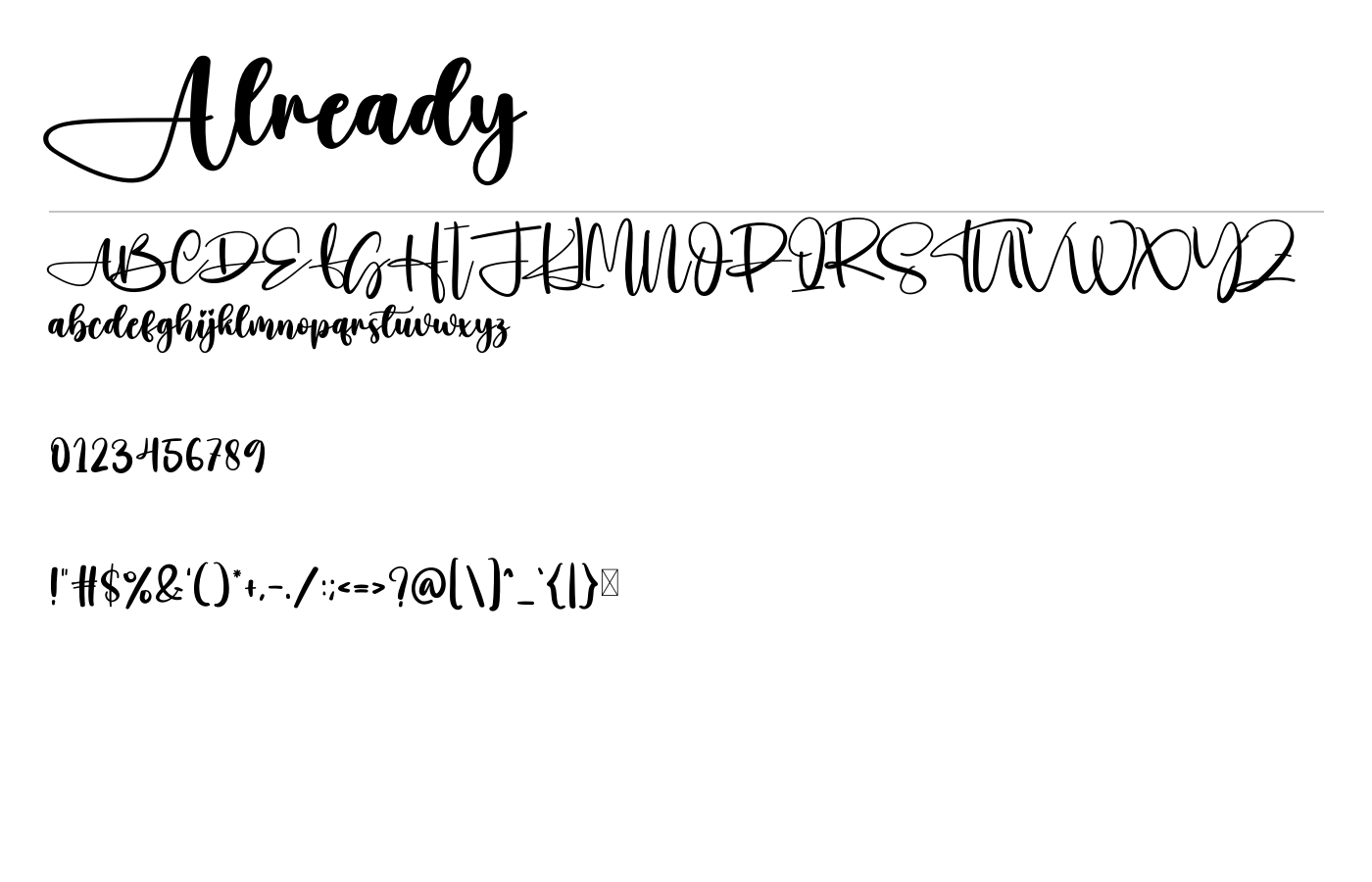 Already Font preview