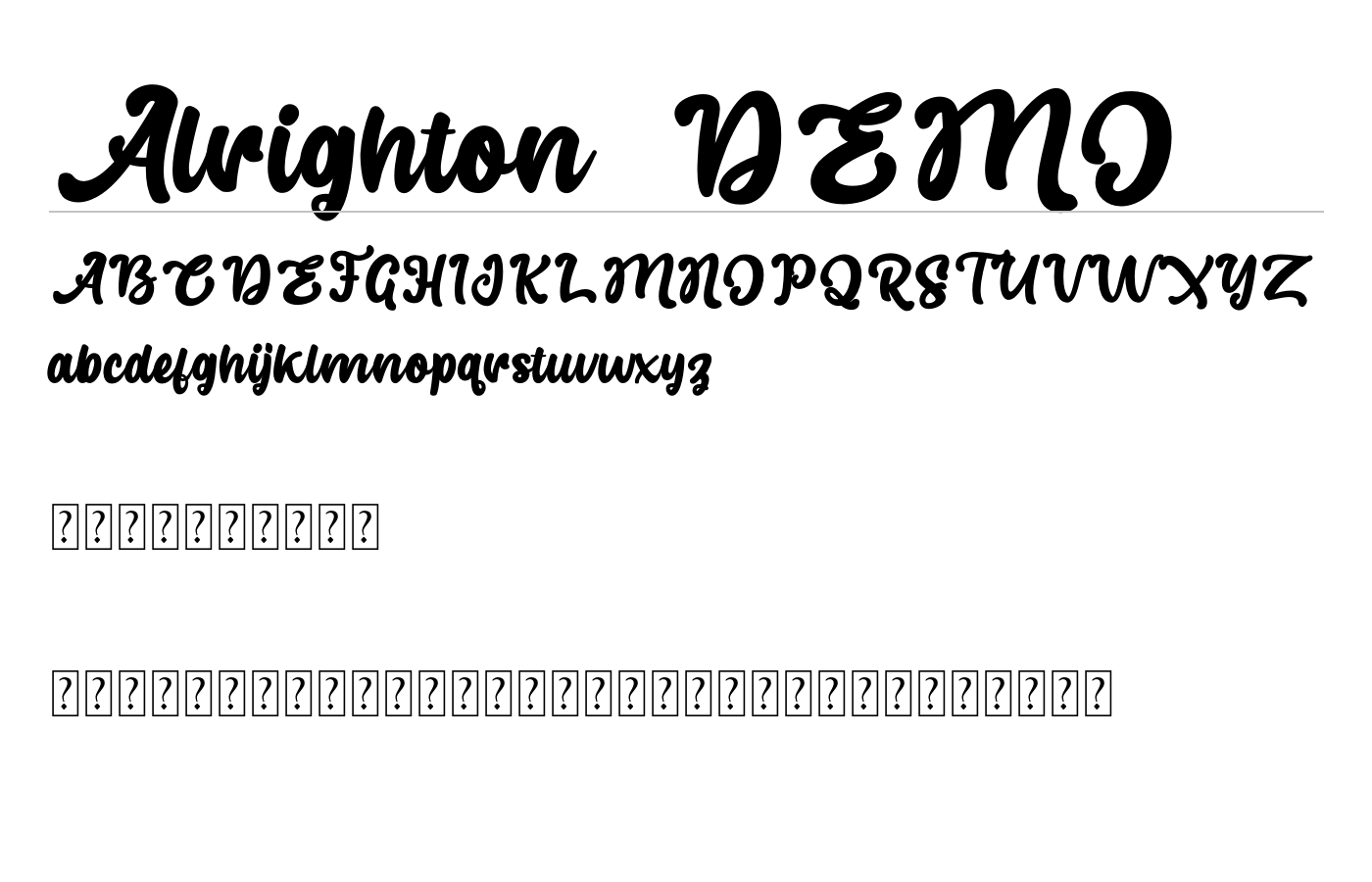 Alrighton DEMO Font preview