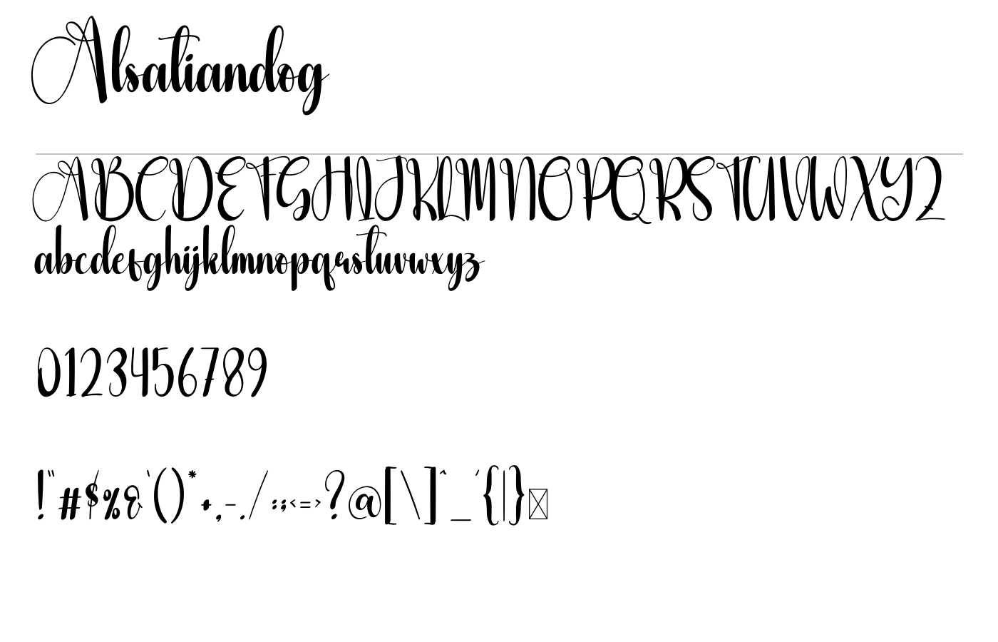 Alsatiandog Font preview