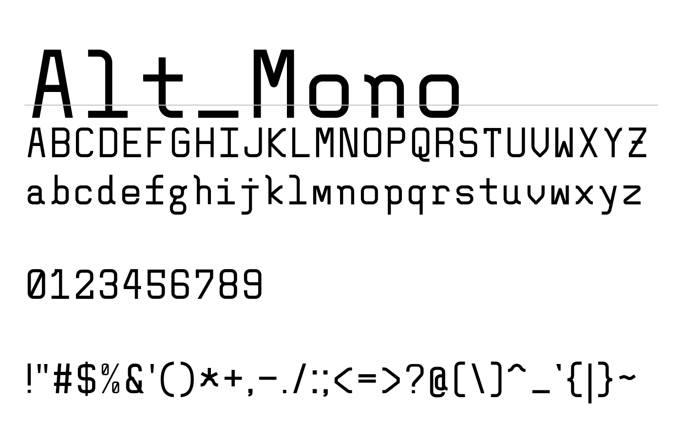 Alt_Mono Font preview