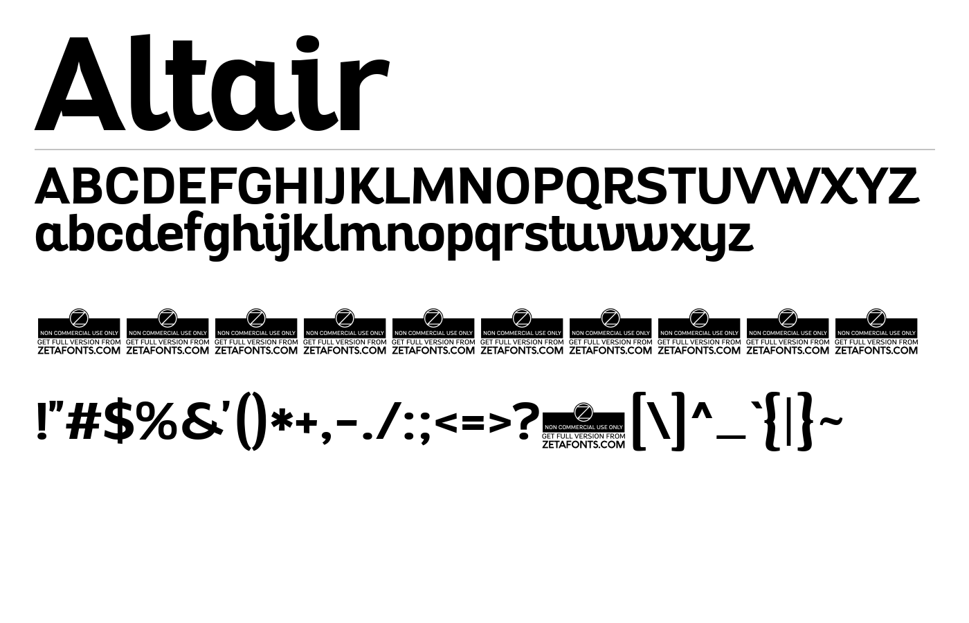 Altair Font preview