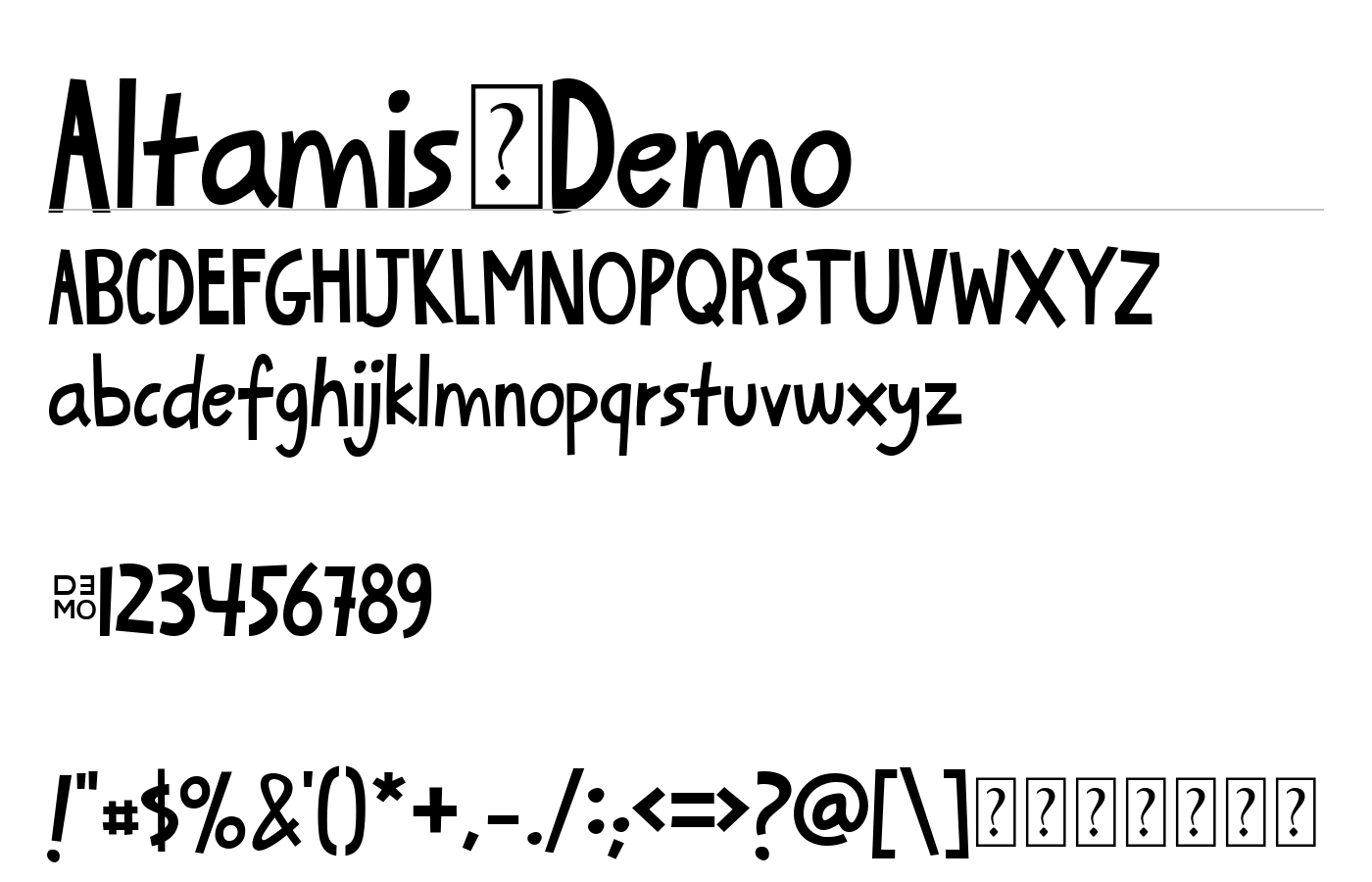 Altamis_Demo Font preview
