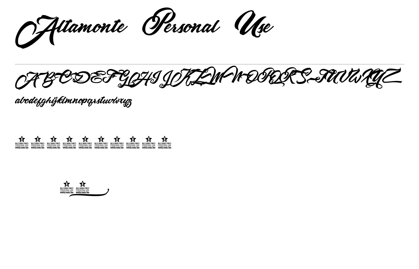 Altamonte Personal Use Font preview
