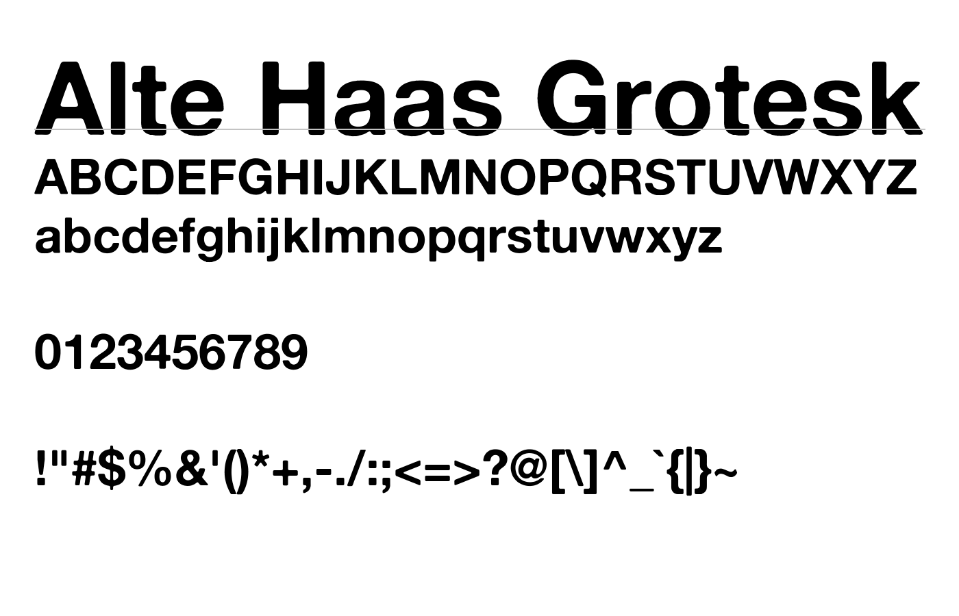 Alte Haas Grotesk Font preview