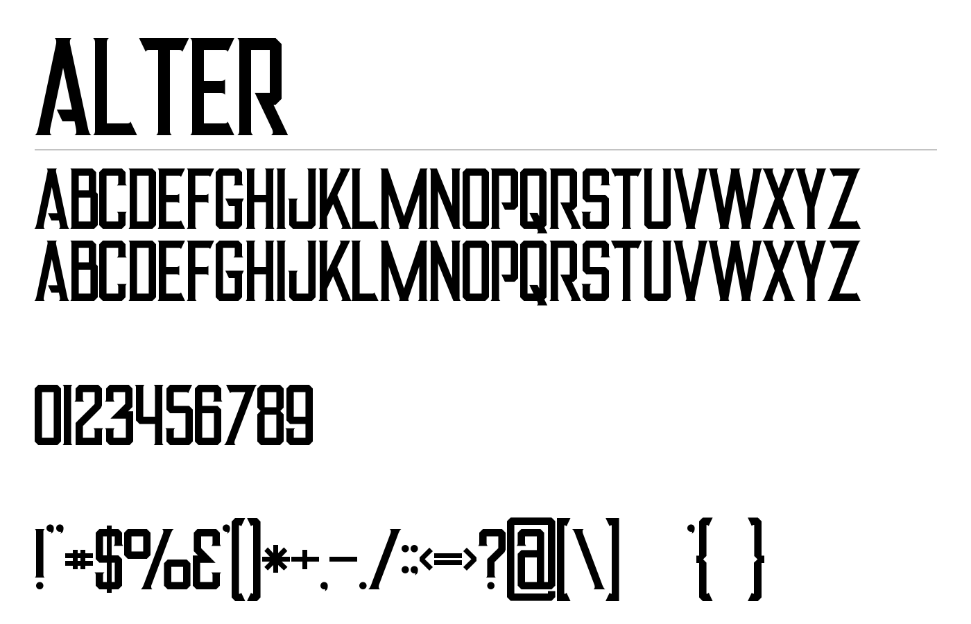 Alter Regular Font preview