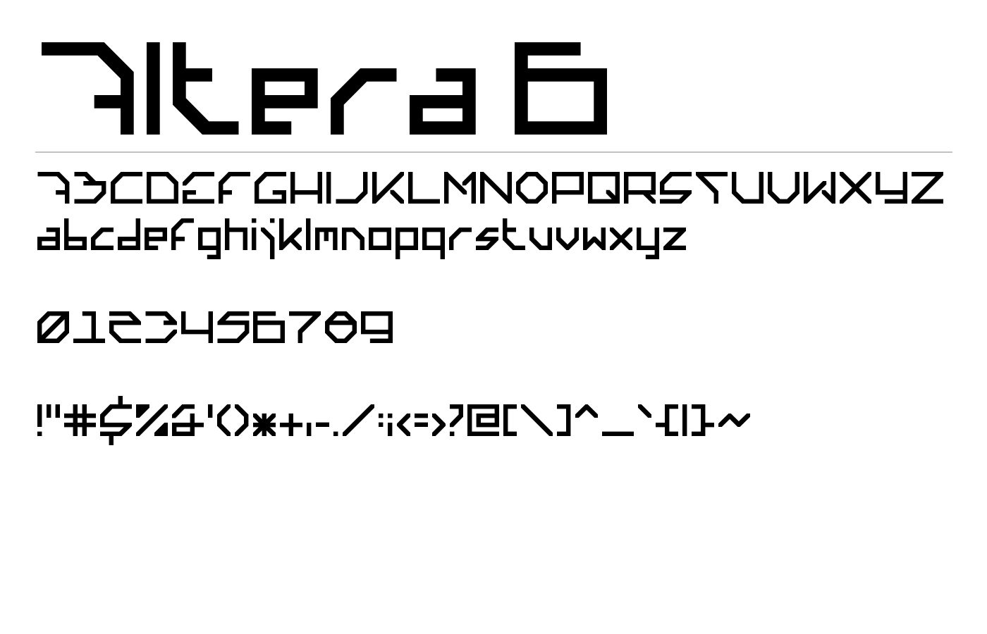 Altera 6 Font preview