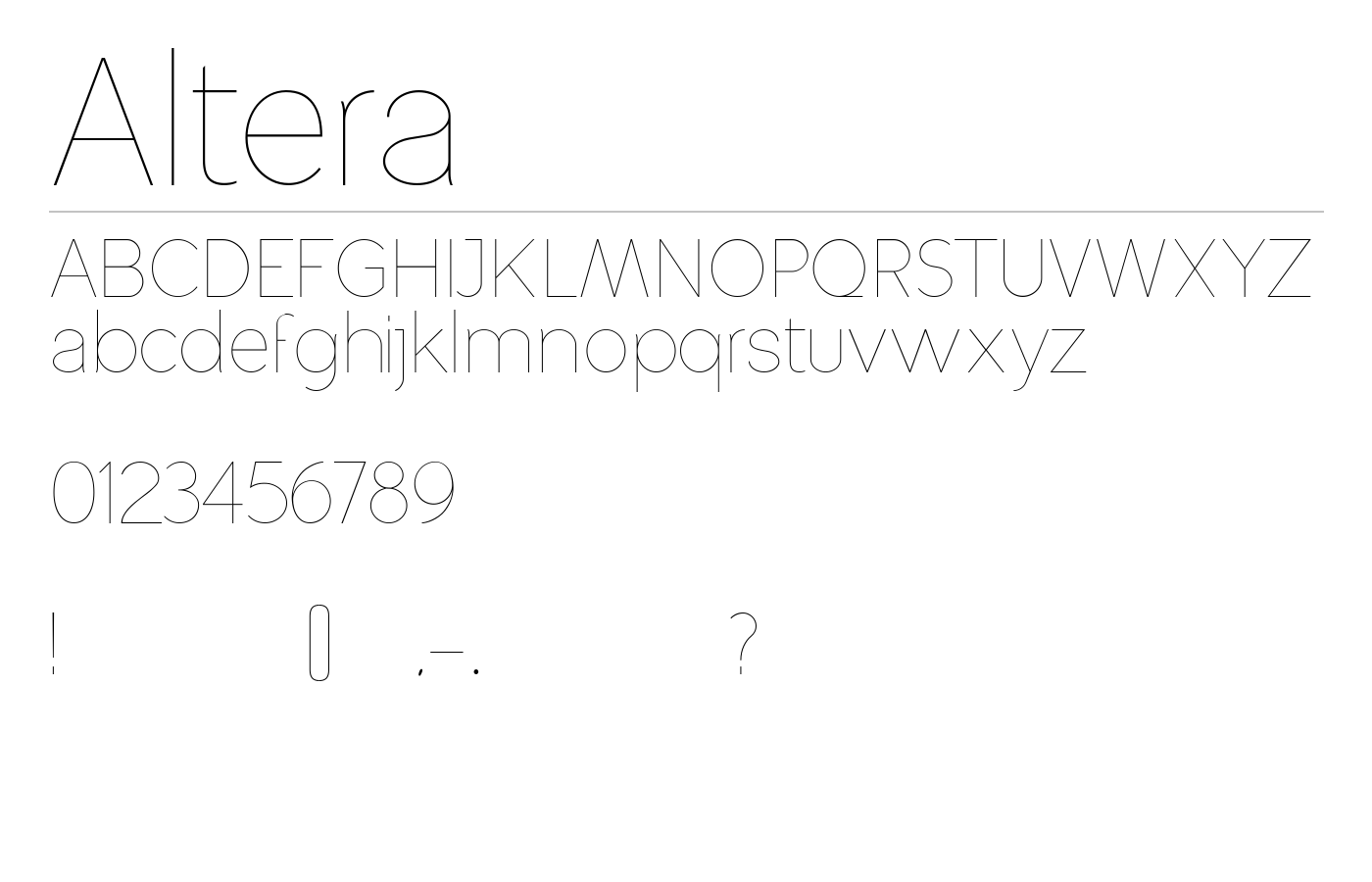 Altera Font preview