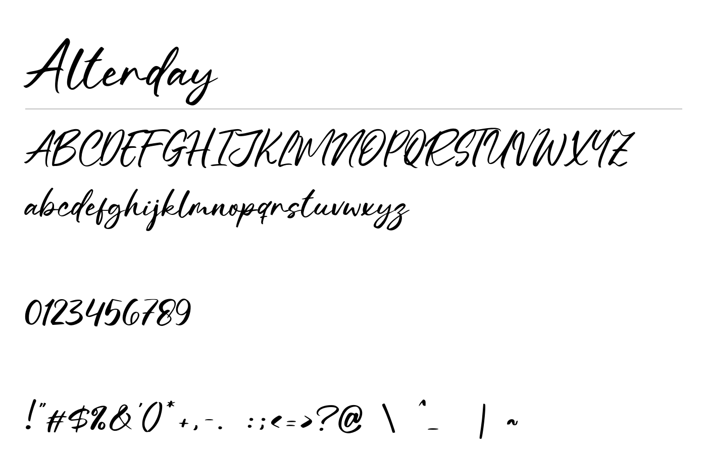 Alterday Font preview