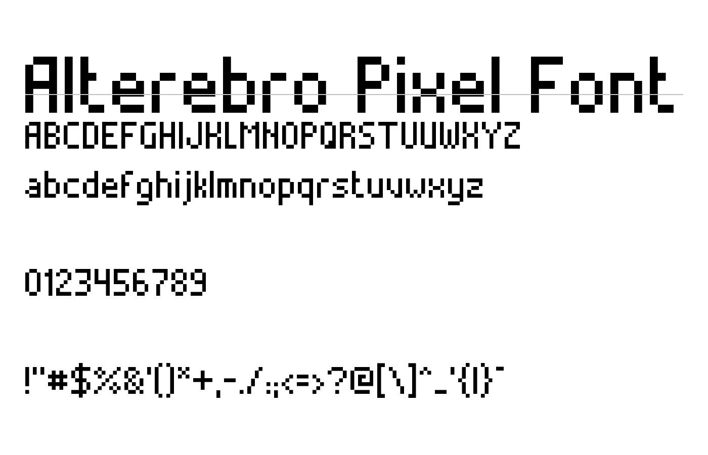 Alterebro Pixel Font preview
