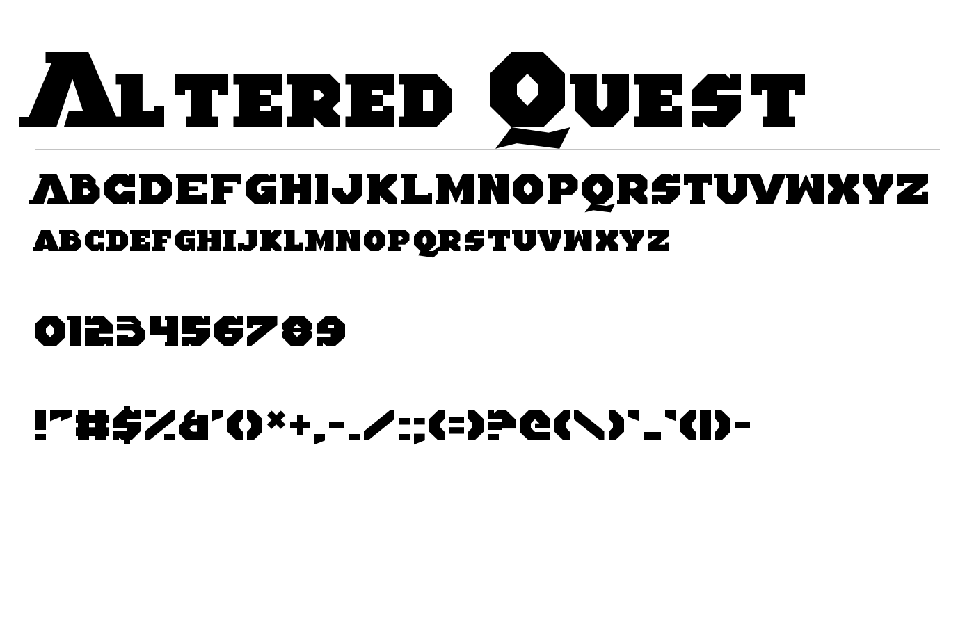 Altered Quest Font preview