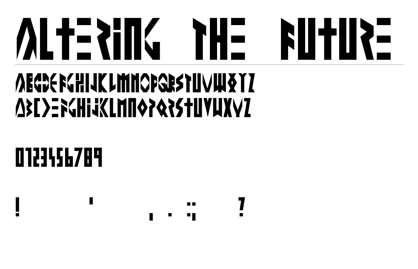 Altering The Future Font preview