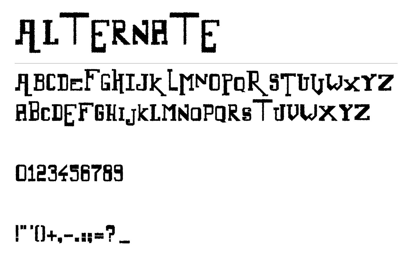 Alternate Font preview