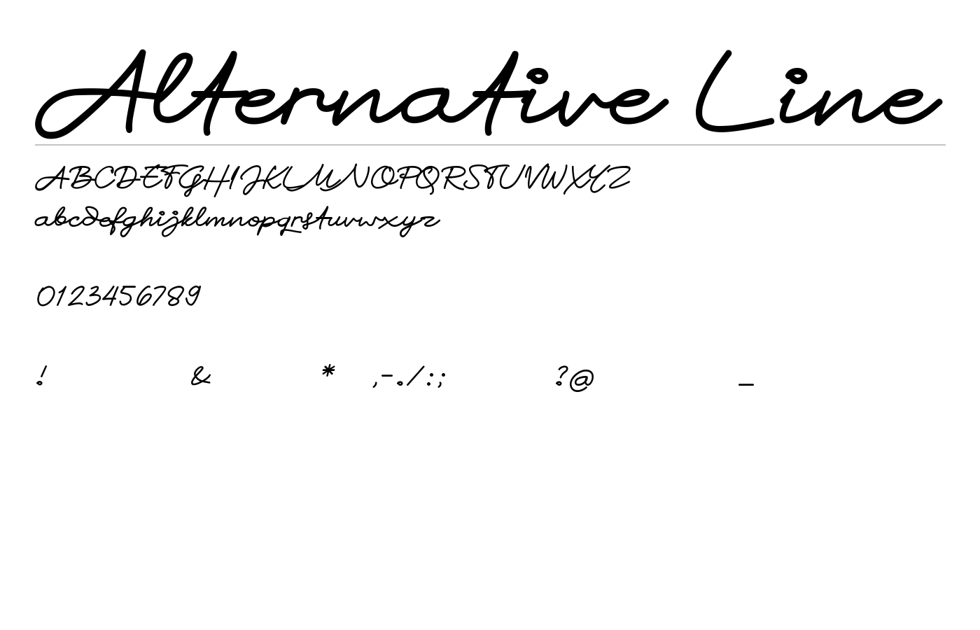 Alternative Line Font preview