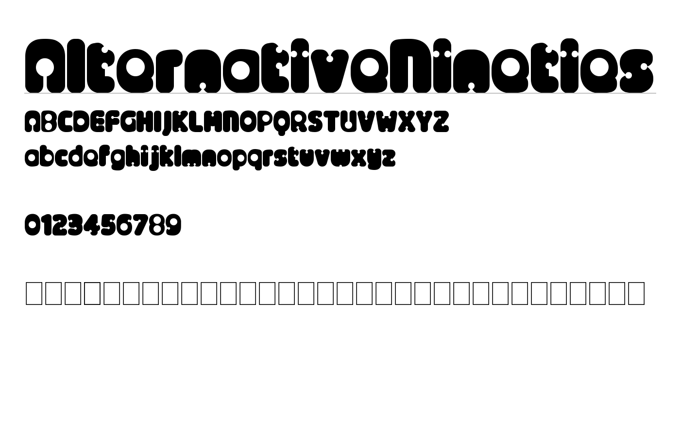 AlternativeNineties Font preview