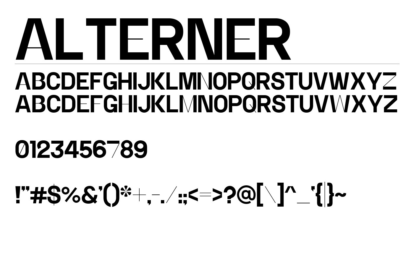 Alterner Font preview