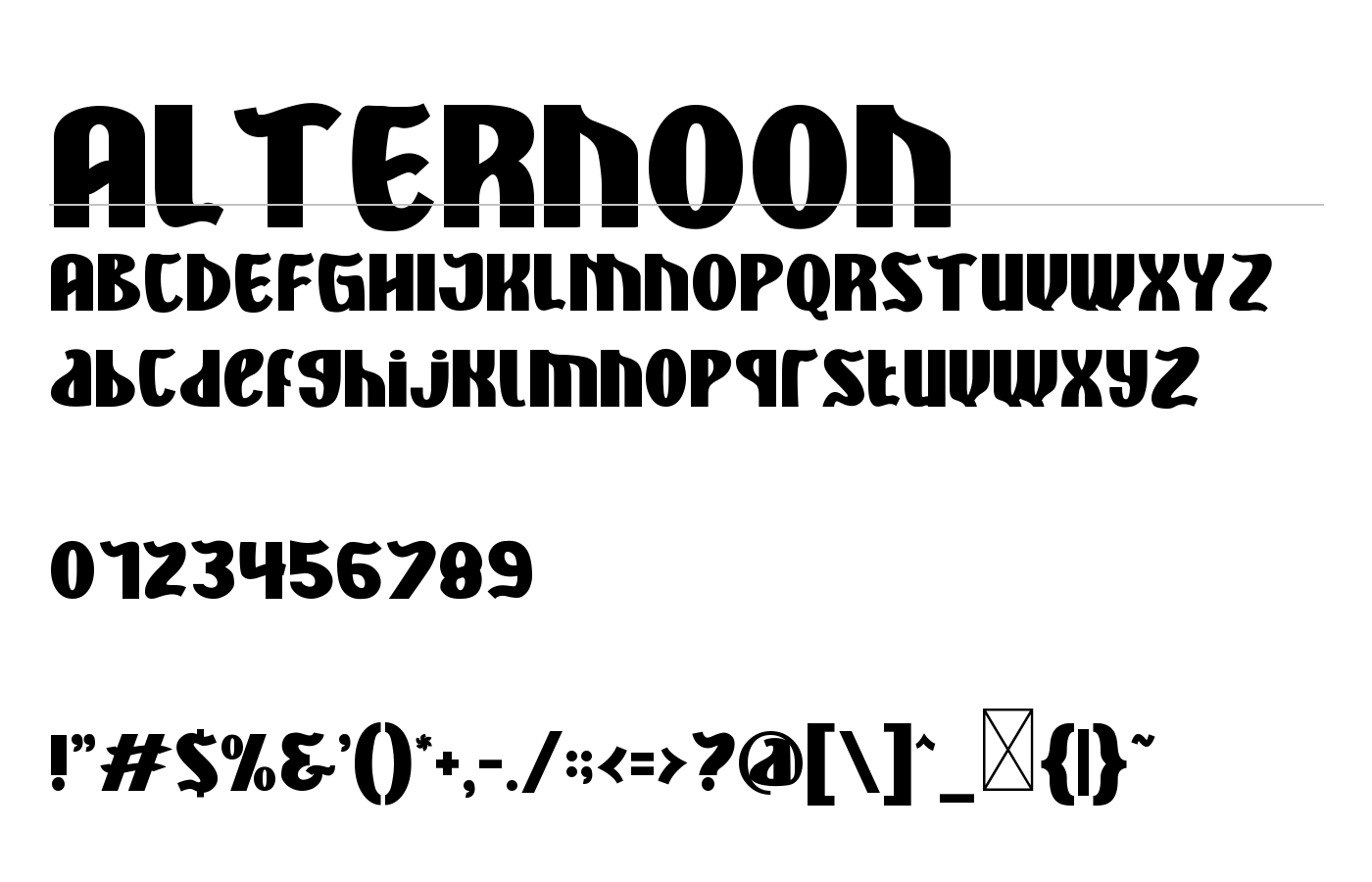ALTERNOON Font preview