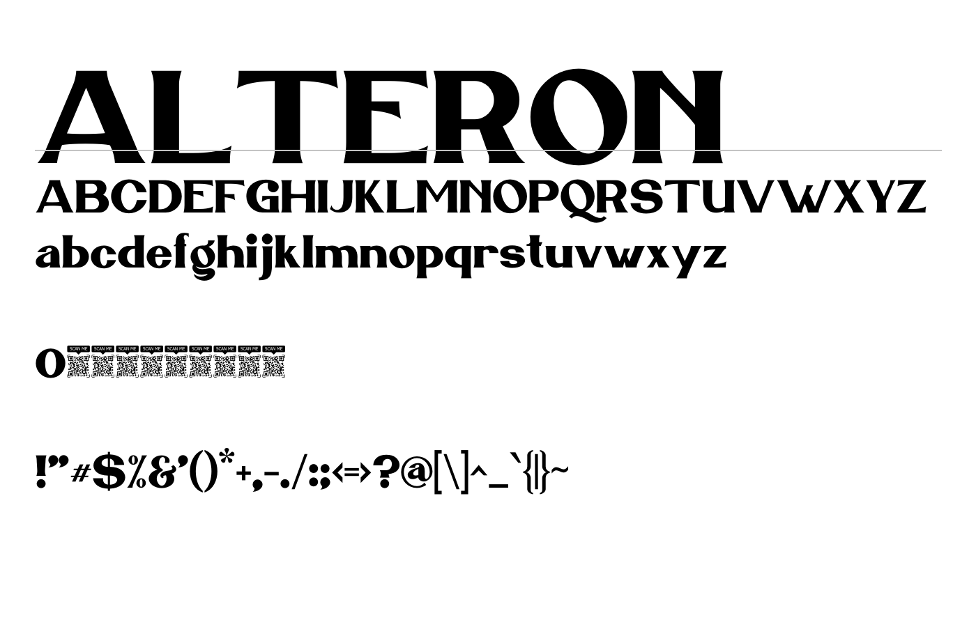 ALTERON Font preview