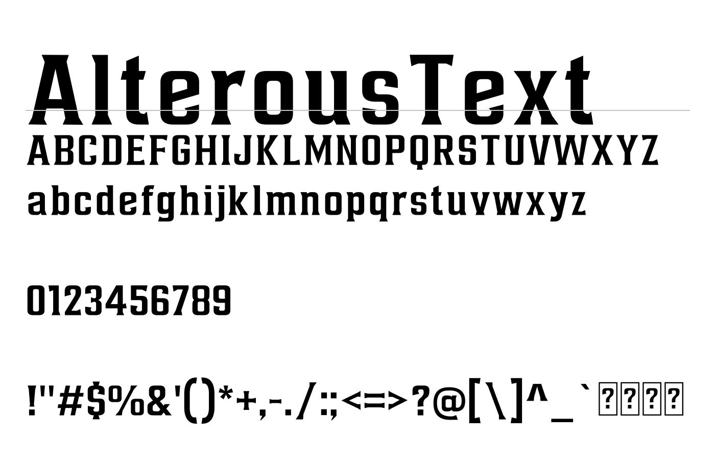 AlterousText Font preview