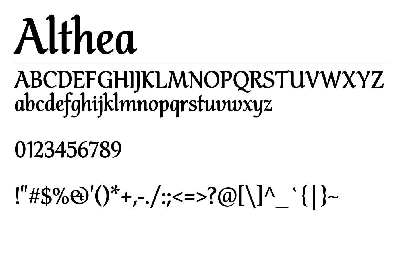 Althea Font preview