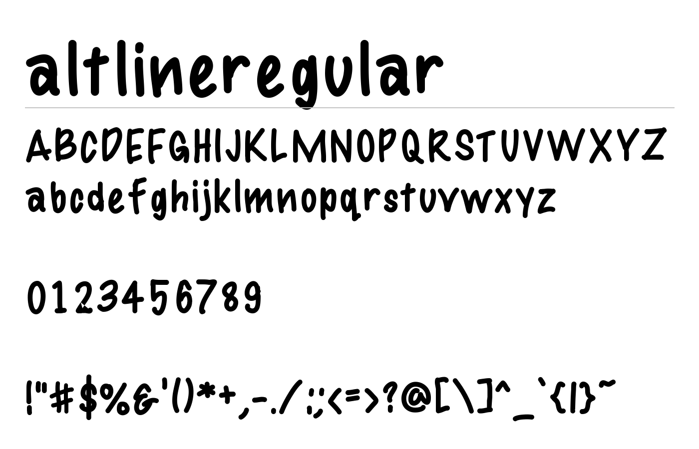altlineregular Font preview