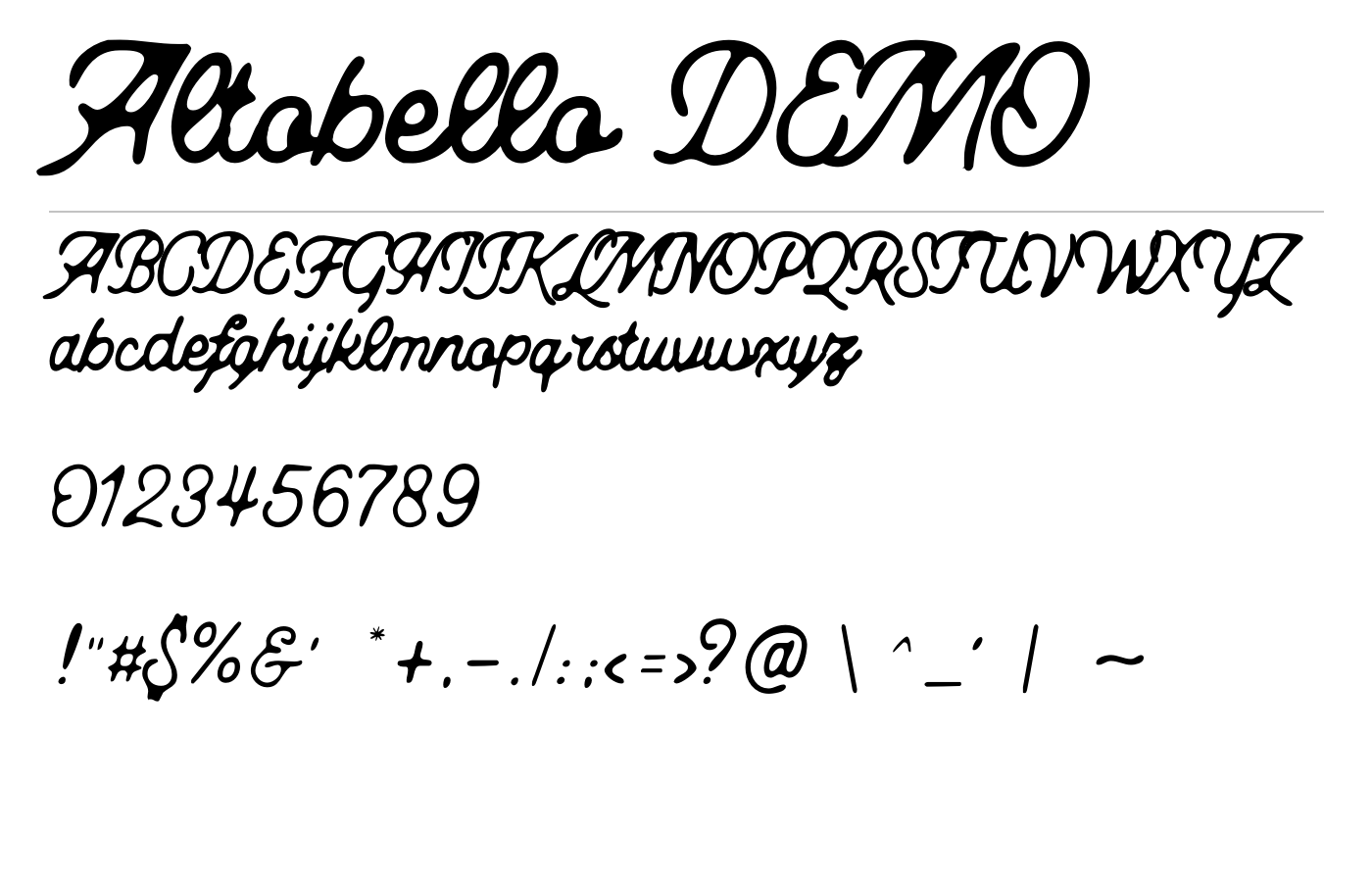 Altobello DEMO Font preview