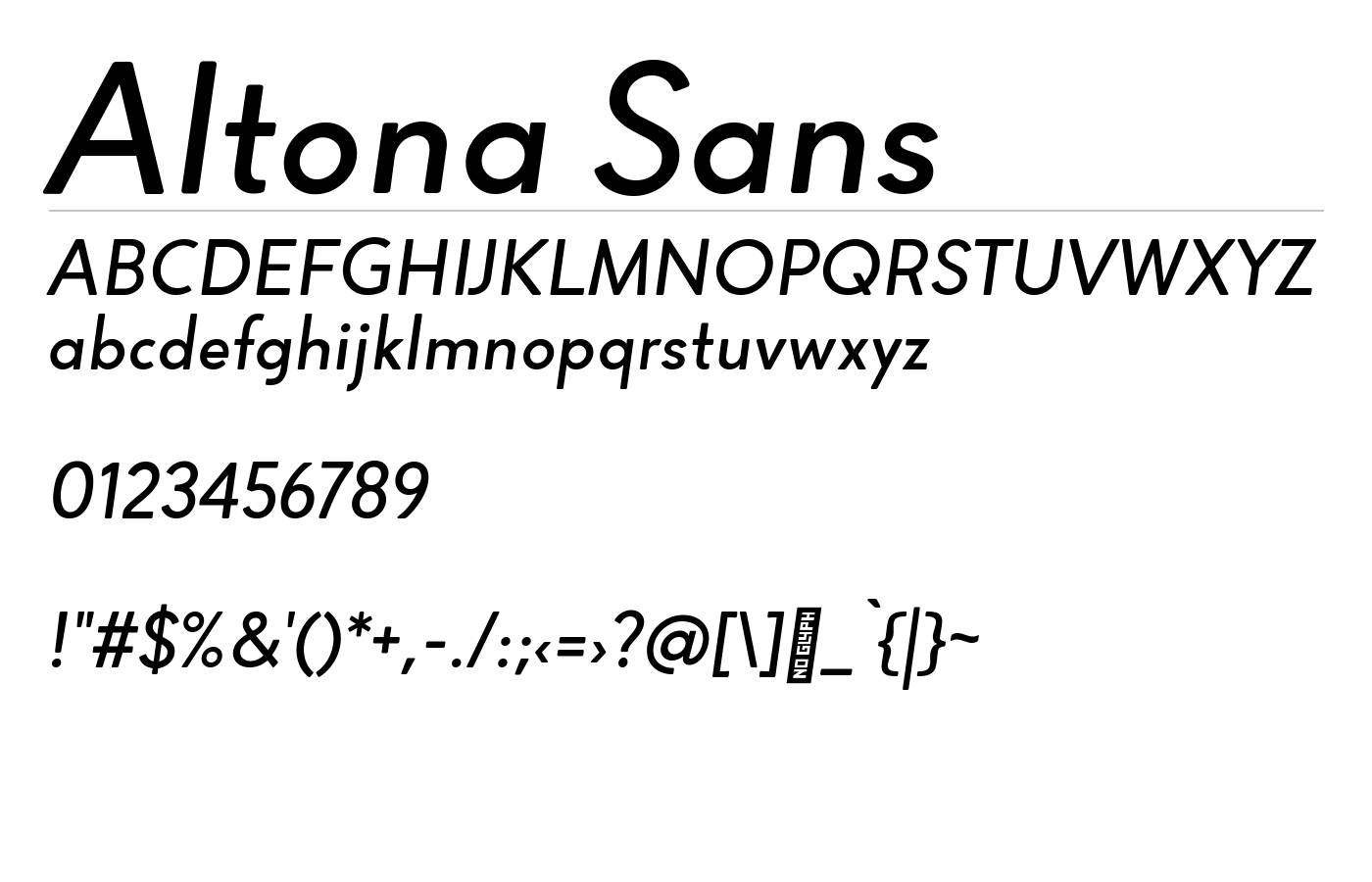 Altona Sans Font preview
