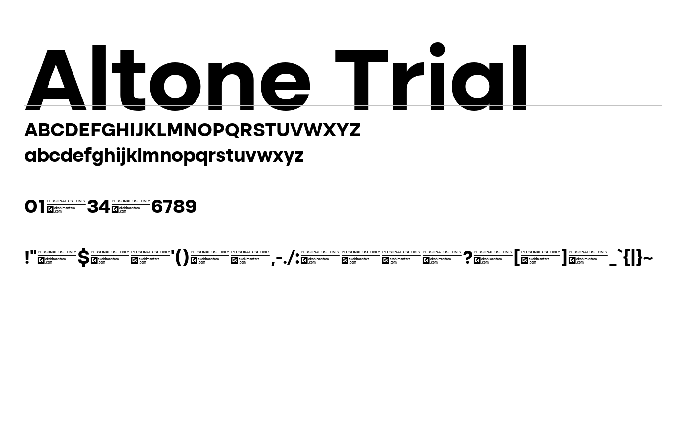 Altone Trial Font preview