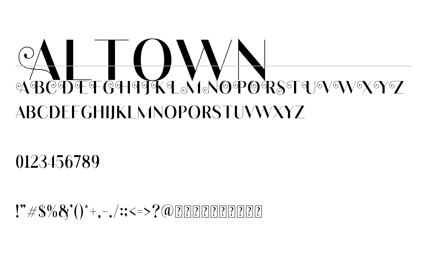 Altown Font preview
