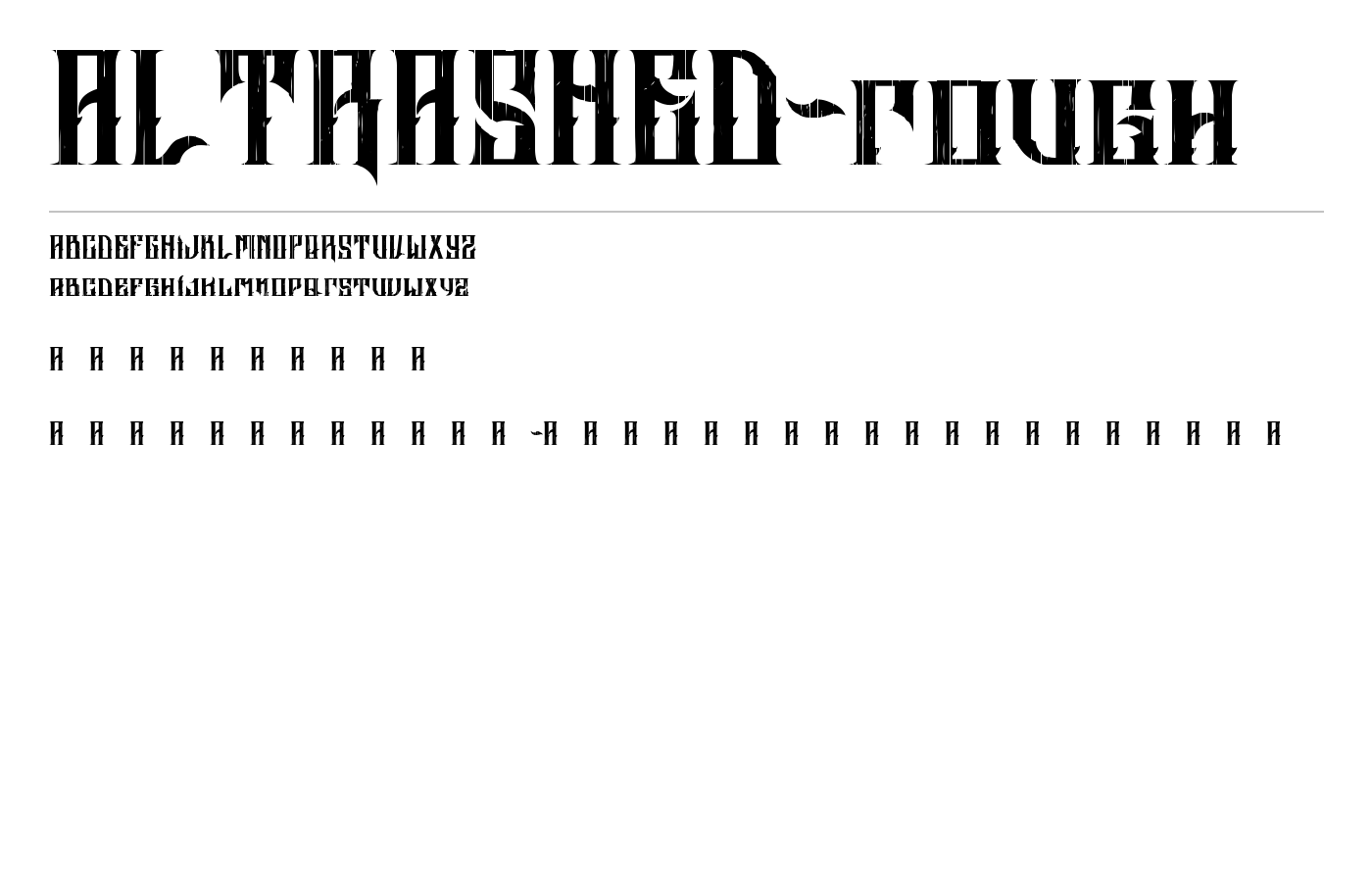 ALTRASHED-rough Font preview