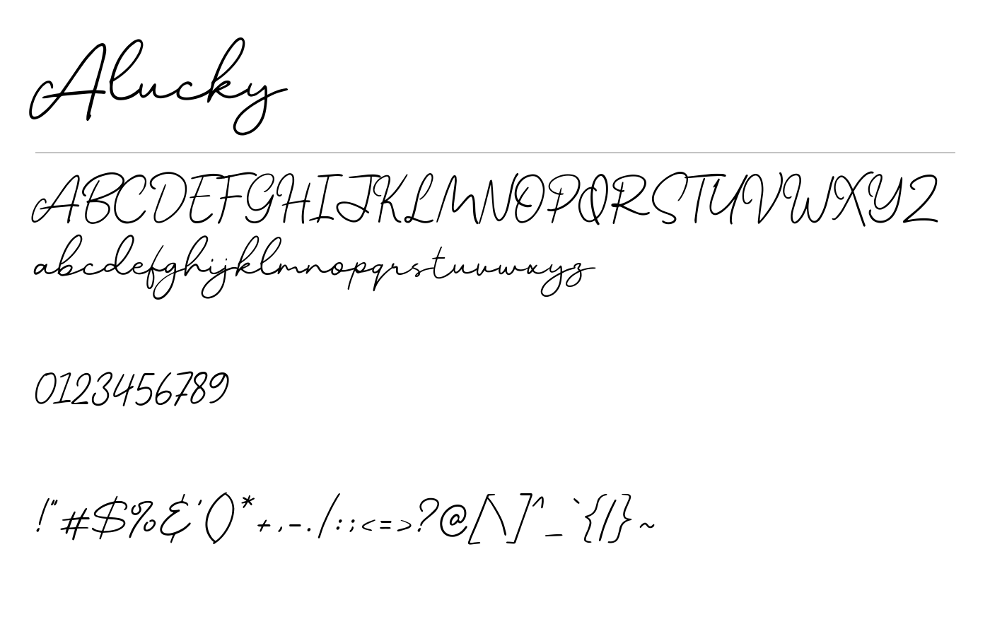 Alucky Font preview