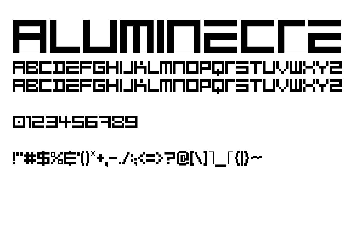 ALUMINECRE Font preview