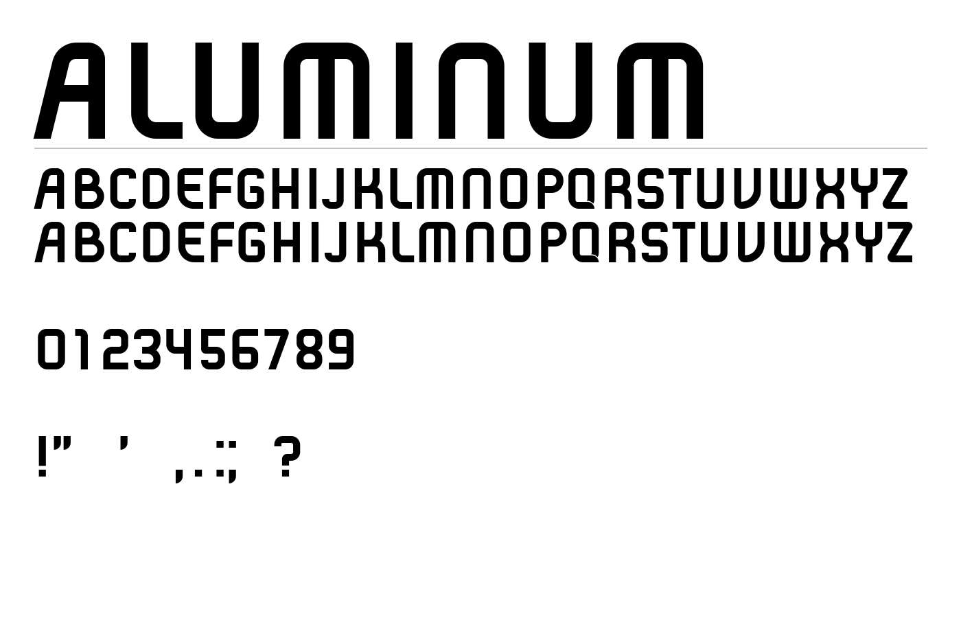 Aluminum Font preview