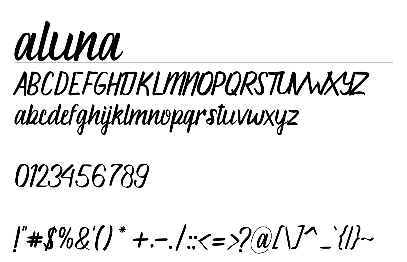 aluna Font preview