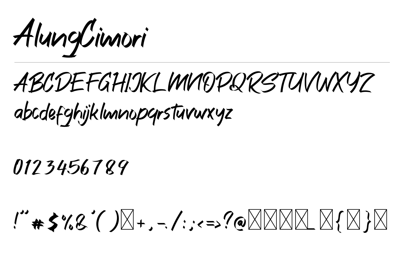AlungCimori Font preview