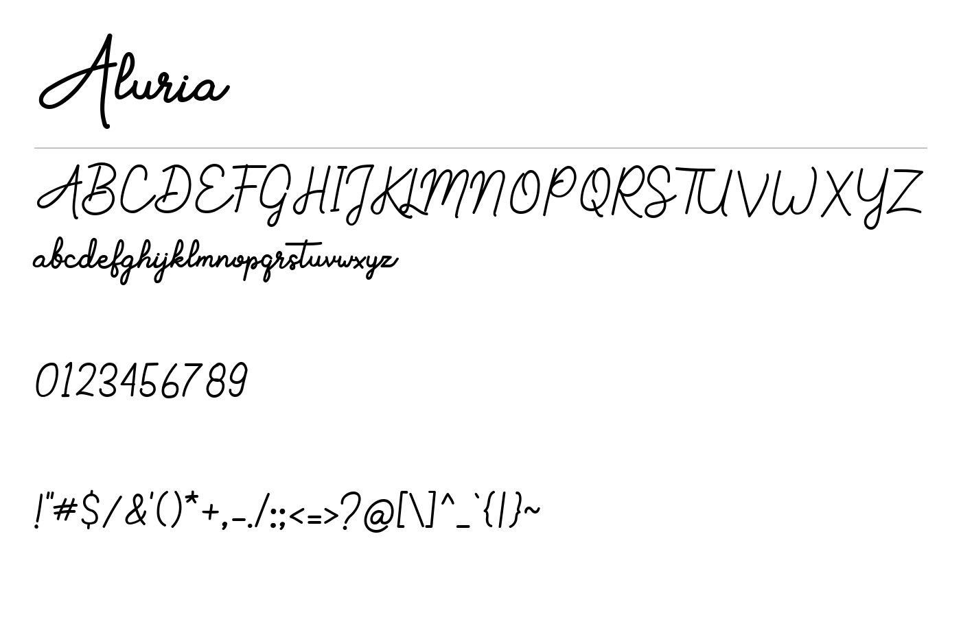 Aluria Font preview