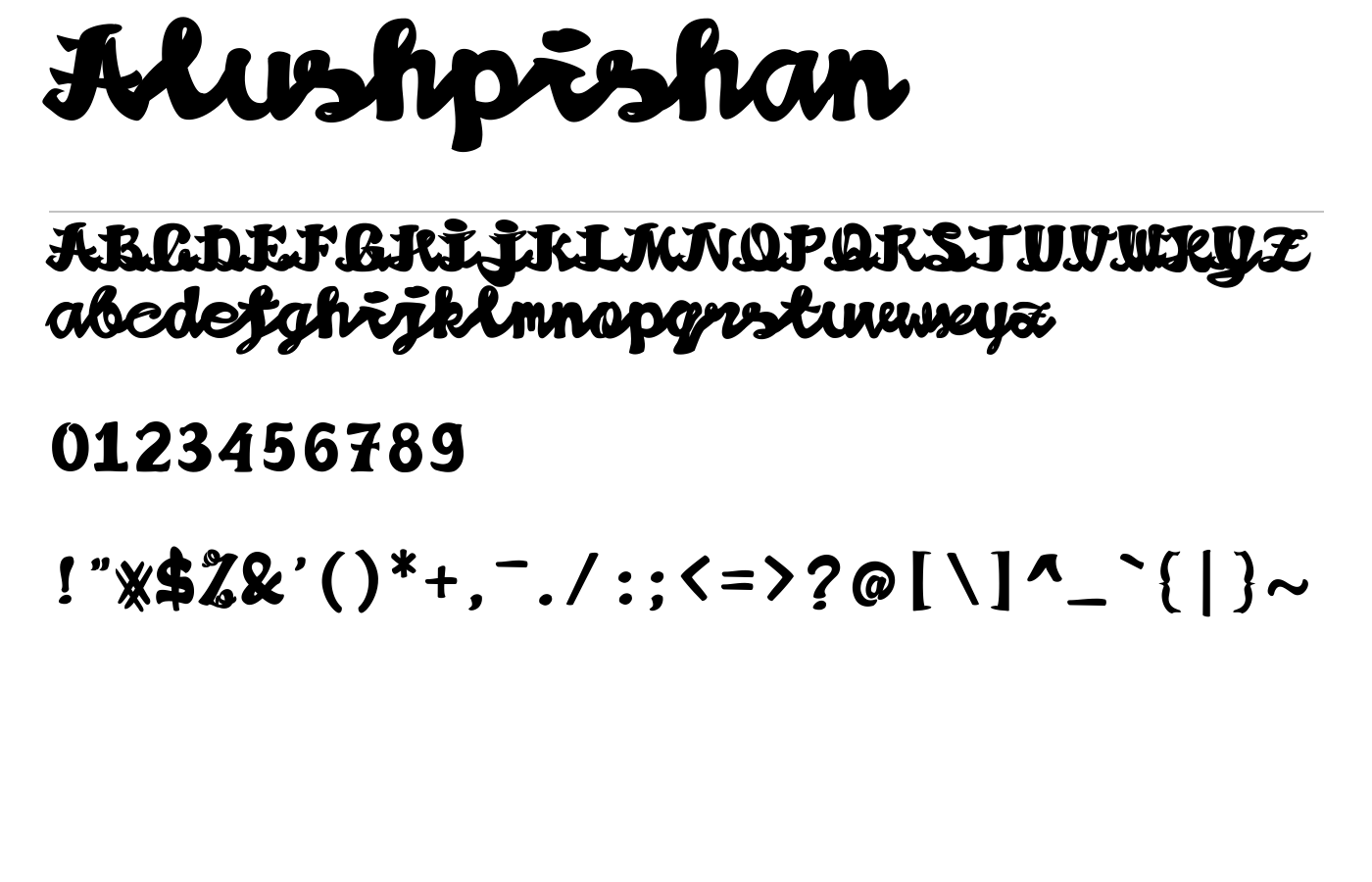 Alushpishan Font preview