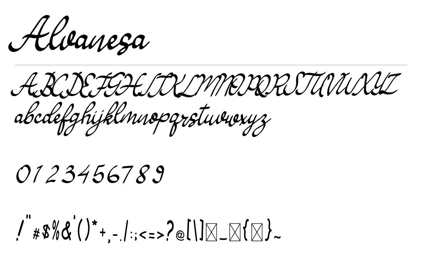 Alvanesa Font preview
